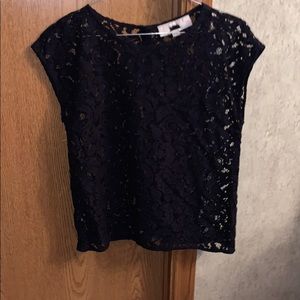 A Navy Blue See through Blouse